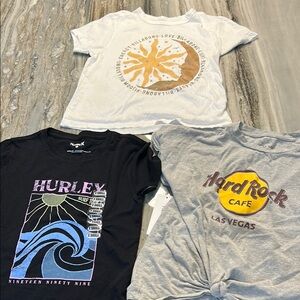 Hurley Black Graphic sexy NWT 3 T-Shirts Hawaiian S XS Hard Rock Billabong
